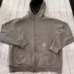 Carhartt Men’s Sherpa-Lined Zip-Front Hooded Sweatshirt Sz L